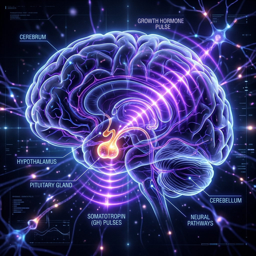Endogenous growth hormone pulses representing the Ipamorelin and CJC-1295 peptide stack comparison