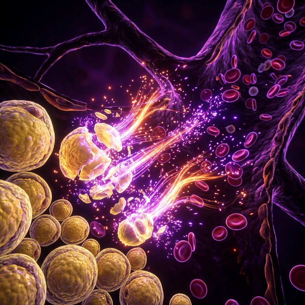Lipid oxidation molecular pathways representing the best peptides for fat loss like GLP-1 and AOD-9604